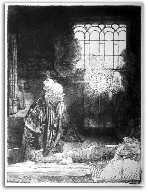 alchemist-rembrandt-larger Image of Rembrandt etching.