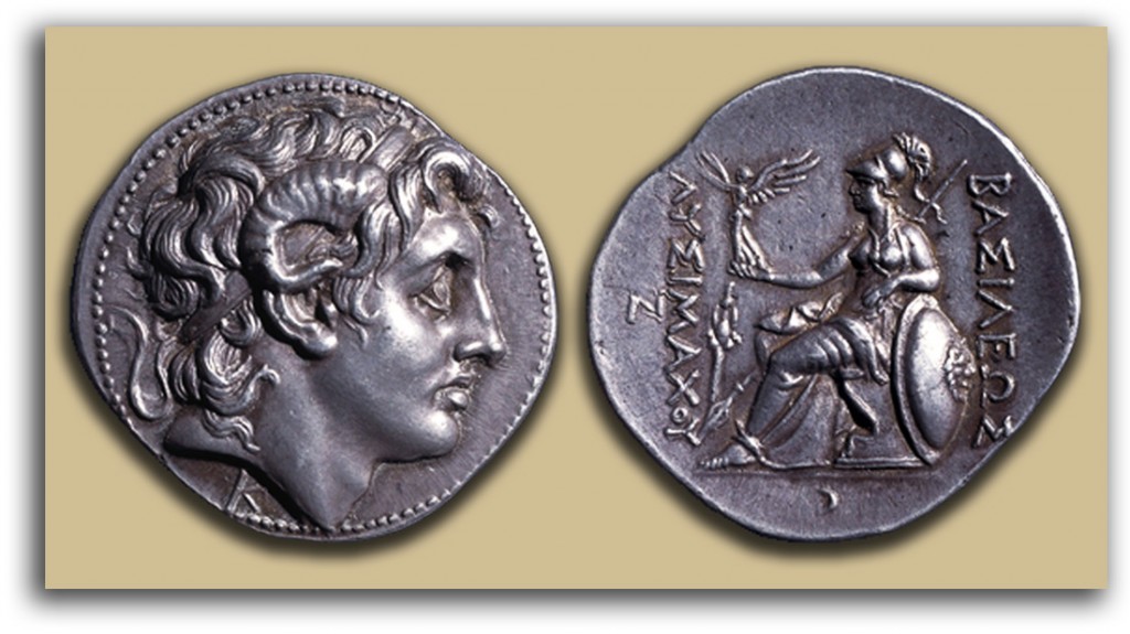 alexander_coin-british_museum Image of ancient Greek coins depicting Nike and Athena.