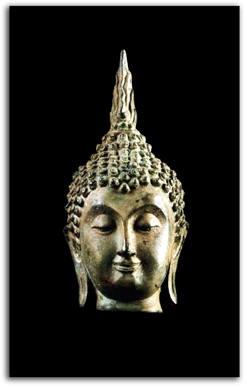 asia-thai_buddha_head Image of bronze Thai Buddha head.