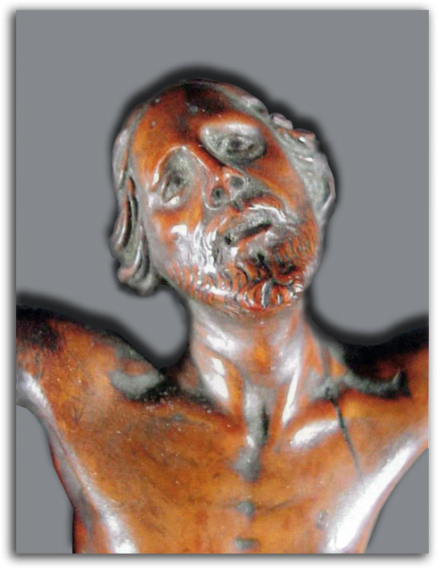 bernini-crucifix2b Image of face detail in boxwood crucifix.