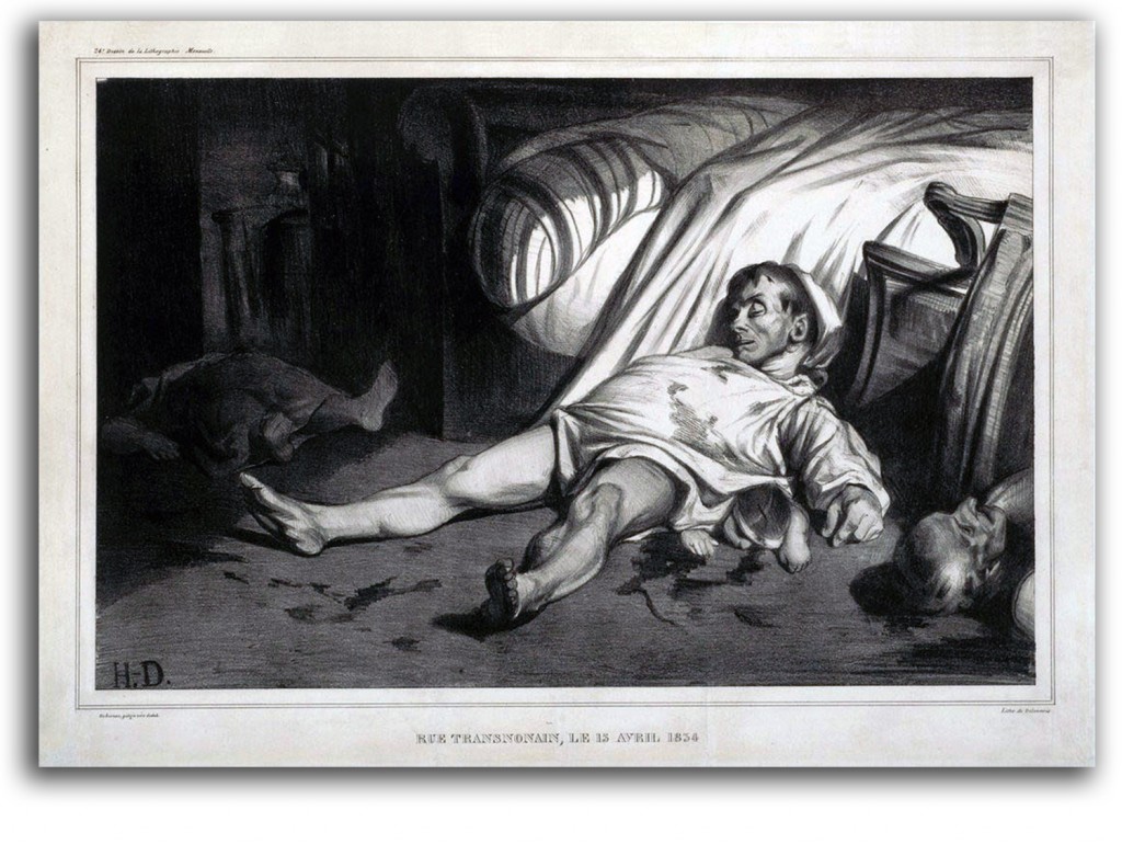 daumier-rue_transnonain Image of Daumier's 'Rue Transnonain.'