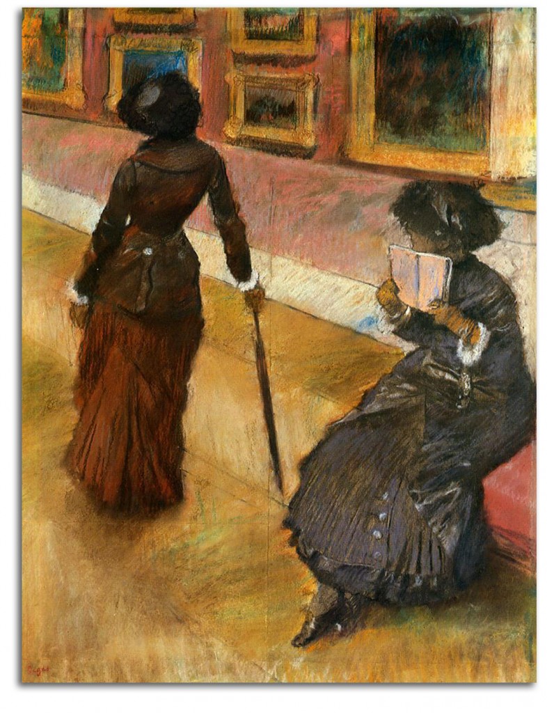 degas-cassat-louvre Image of 'Mary Cassatt in the Louvre' by Degas.