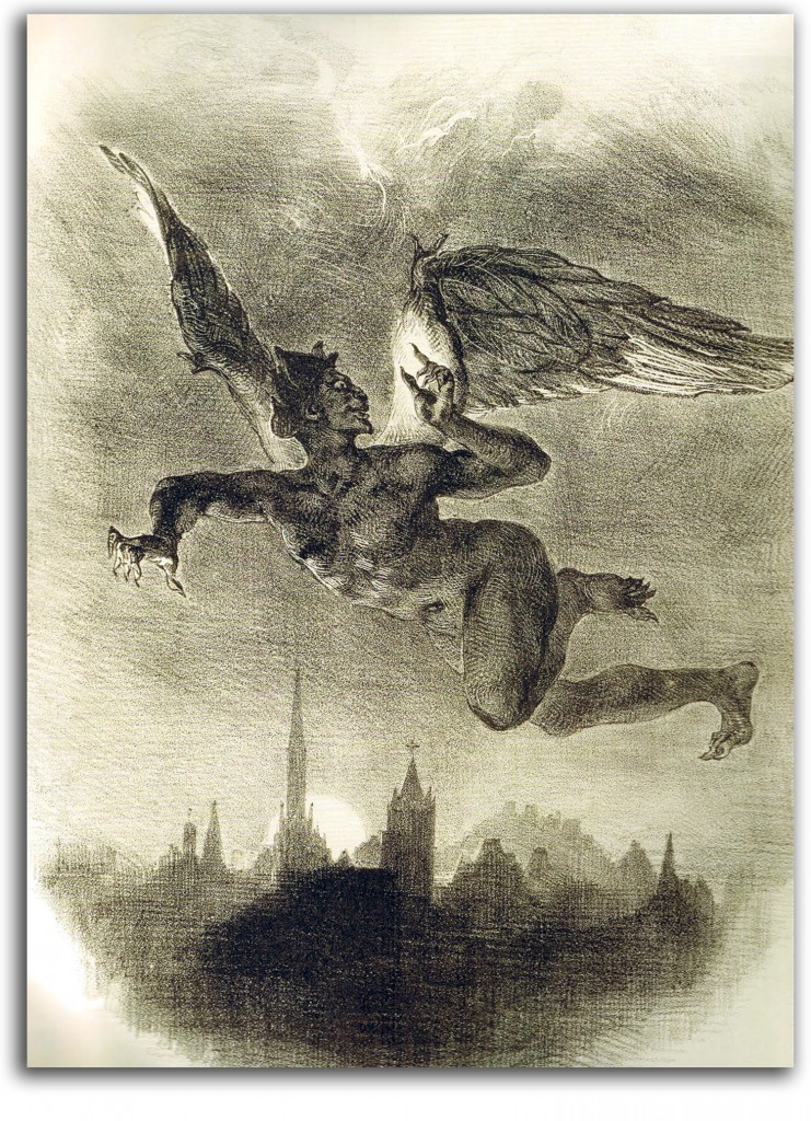 delacroix-mephistoheles Image of Delacroix's ' Mephistopheles Over Wittenberg.'
