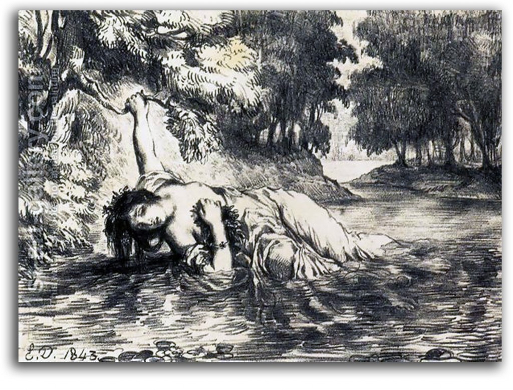 delacroix-ophelia Image of Delacroix's 'Death of Ophelia' lithograph.