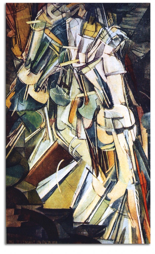 duchamp-nude-staircase-litho Image of Duchamp's 'Nude Descending a Staircase.'