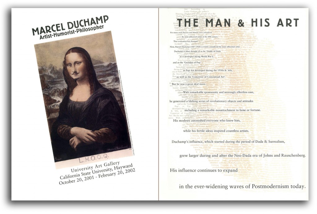 duchamp_2001_ex_brochure-white-2pp Cover and back images of Duchamp exhibit brochure.