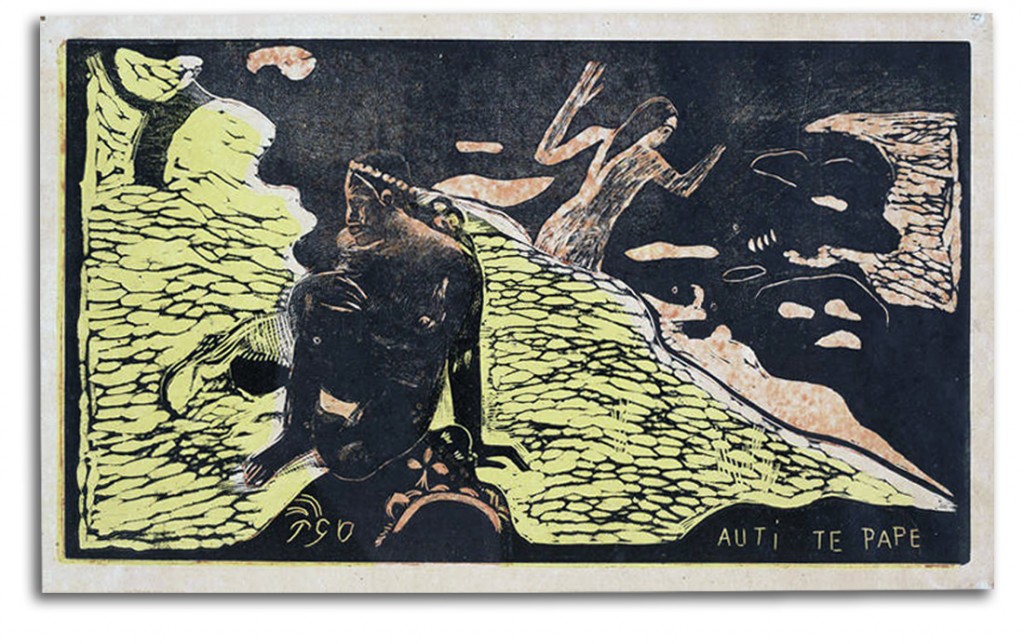 gauguin-auti-te-pape-rev Image of Gauguin wood cut.
