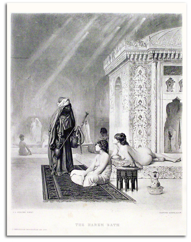 gerome-harem_bath2 Engraving of Gerome's 'Harem Bath.'