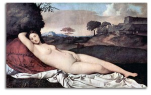 giorgione-sleeping_venus Image of 'Sleeping Venus' by Giorgione.
