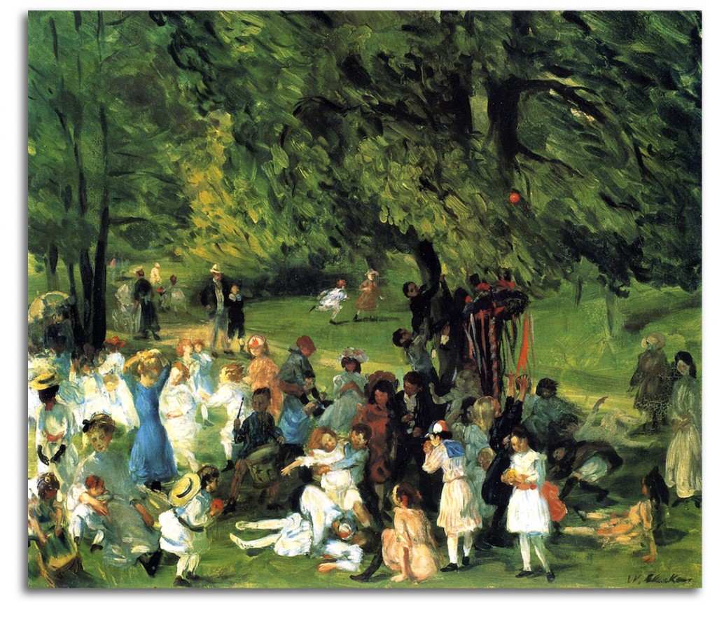 glackens-may_day-central_park Image of 'May Day in Central Park' by Glackens.