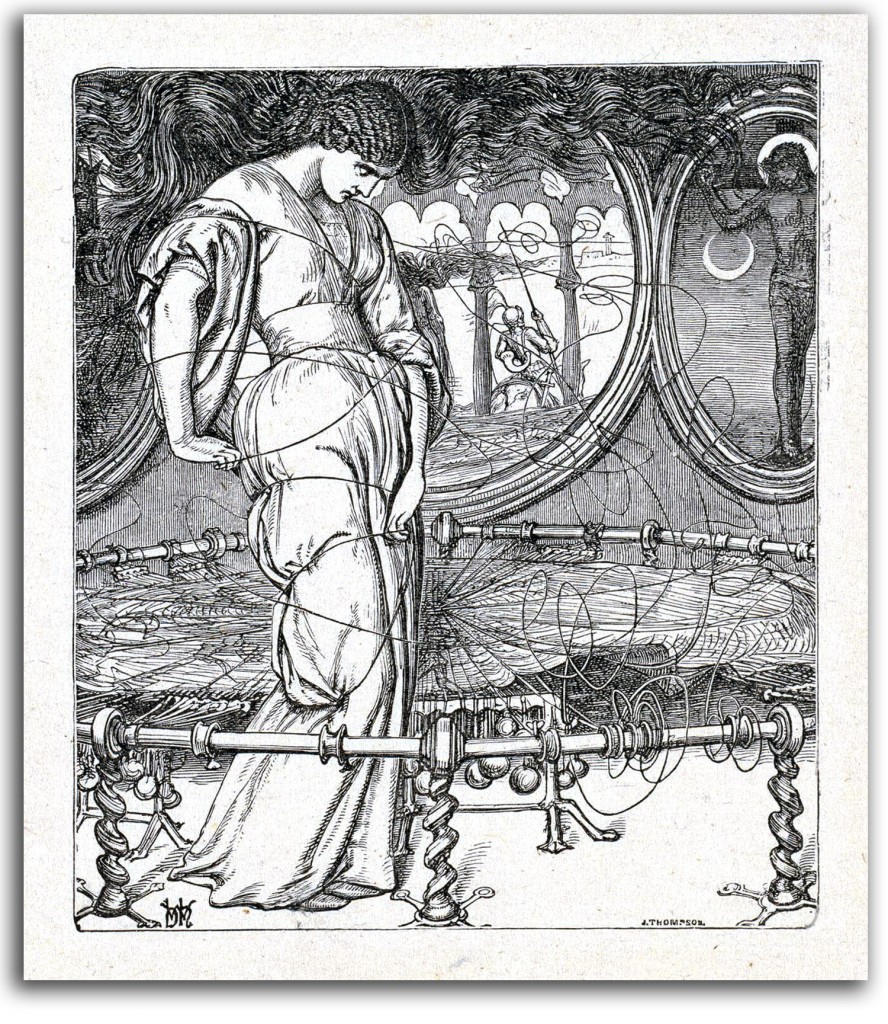hunt-lady-shallot-engraving Image of engraving by Hunt.