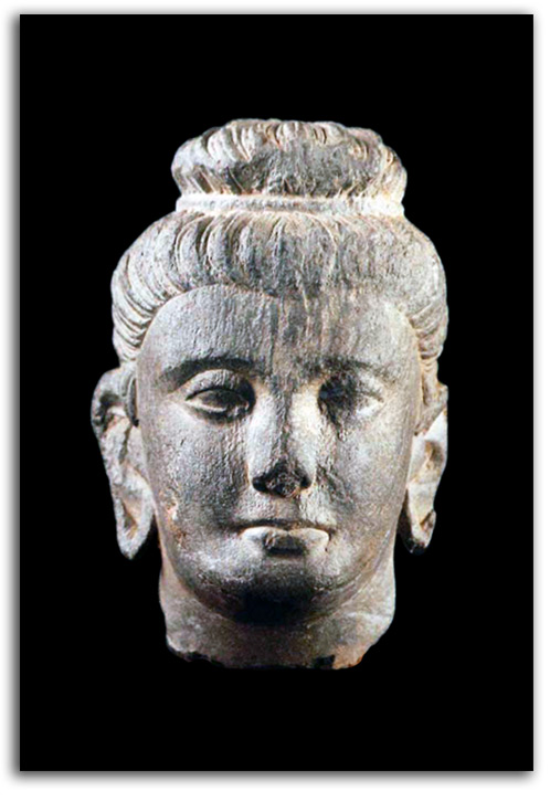 india-gandhara-2 Image of third stone Buddha head.