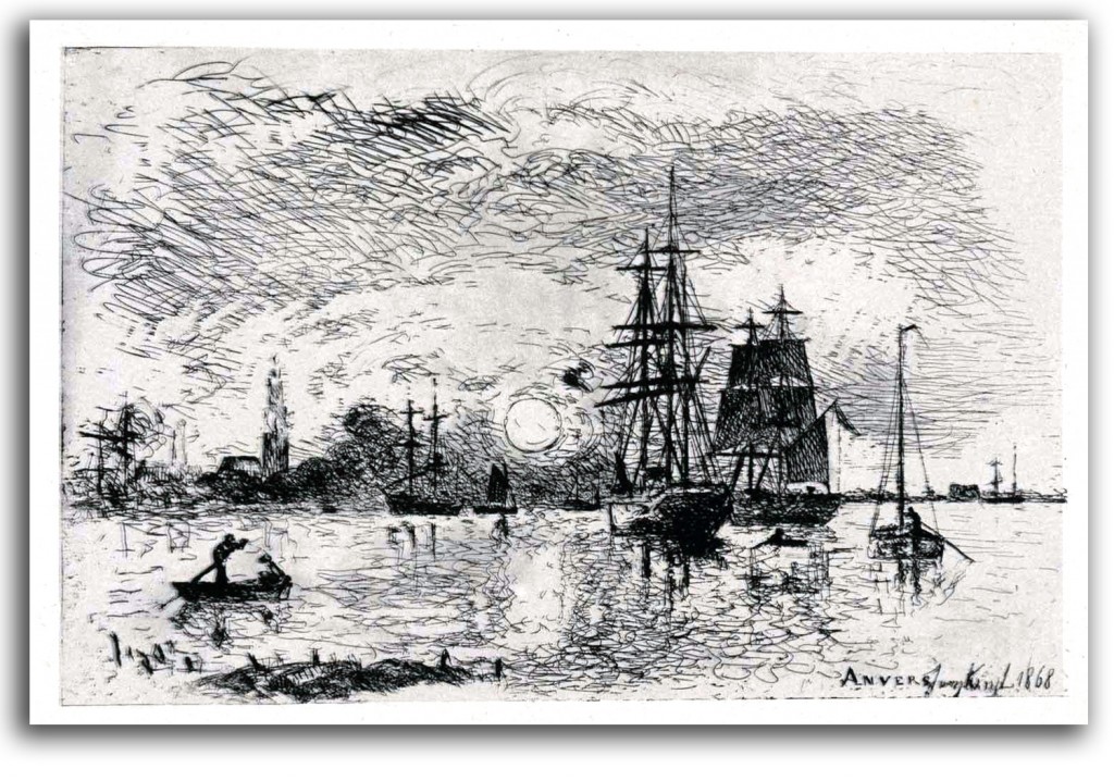jongkind-sunset_harbour Image of Jongkind etching.