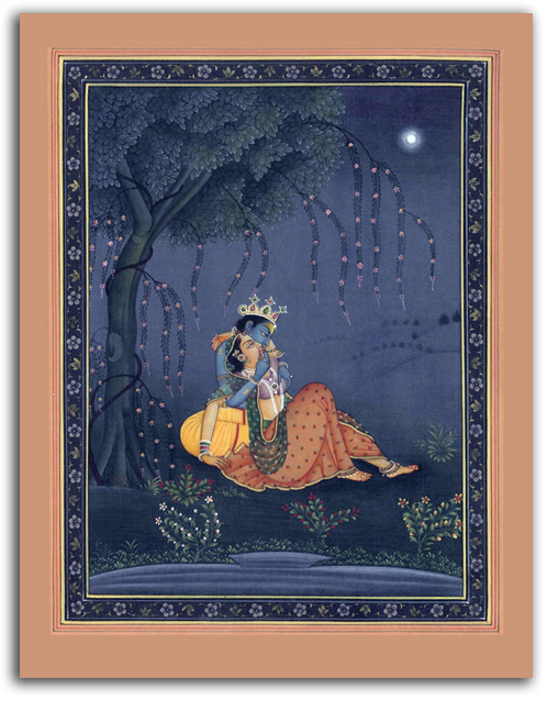 krishna-radhu Image of Krishna Radhu (hugging couple in a garden).