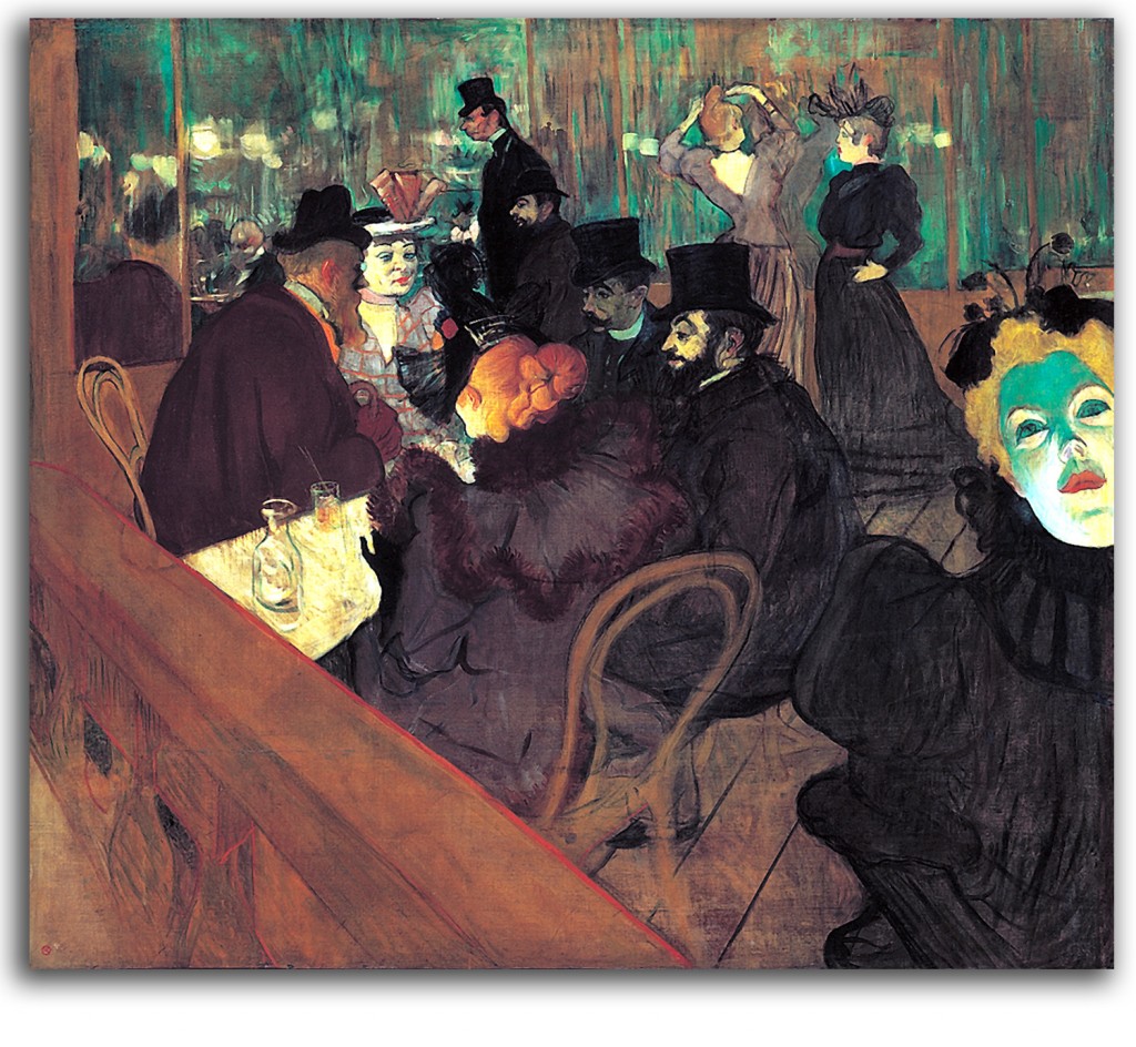 lautrec-at_moulin_rouge-rev Image of Lautrec's painting, 'At the Moulin Rouge.'