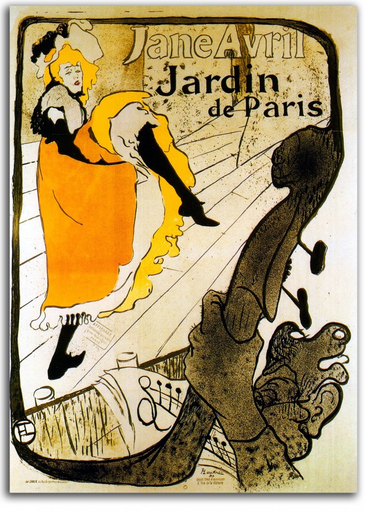 lautrec-avril-1893-litho Image of Lautrec poster of Jane Avril, 1893.