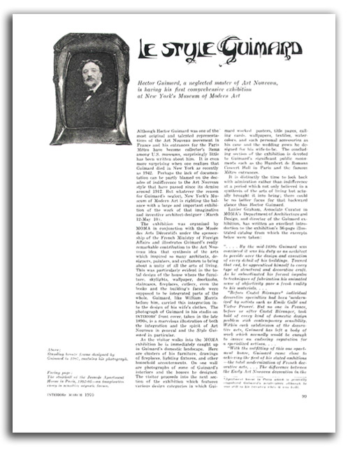 le_style_guimard-1 Image of article in 'Interiors' on Guimard.