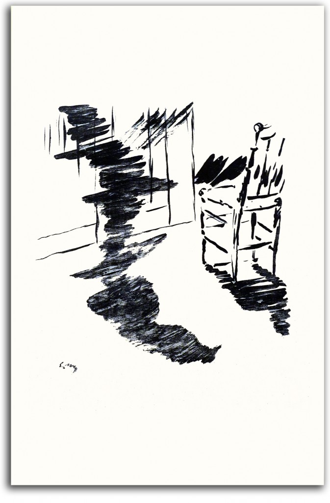 manet-nevermore Image of Manet illustration from 'Le Corbeau.'