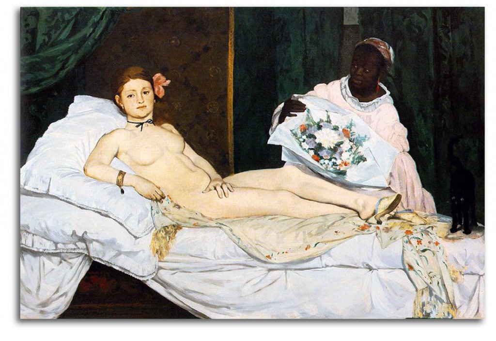 manet-olympia Image of original oil painting entitled, 'Olympia' - by Manet.