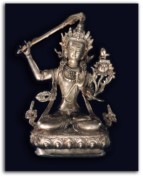 manjushri Image of Manjushri with flaming sword.