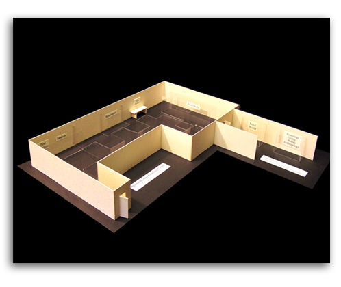 model-exterior-left Image of museum model - exterior, left.