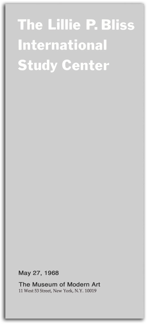moma_brochure-1968 Image of MOMA brochure cover, 1968.