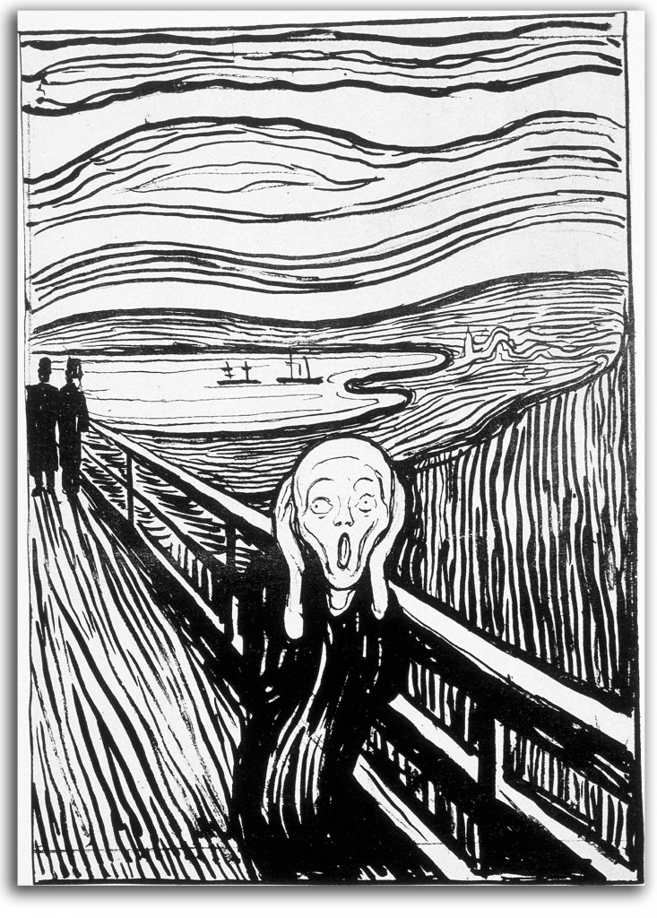 munch-scream Image of 'Scream' lithograph by Munch.