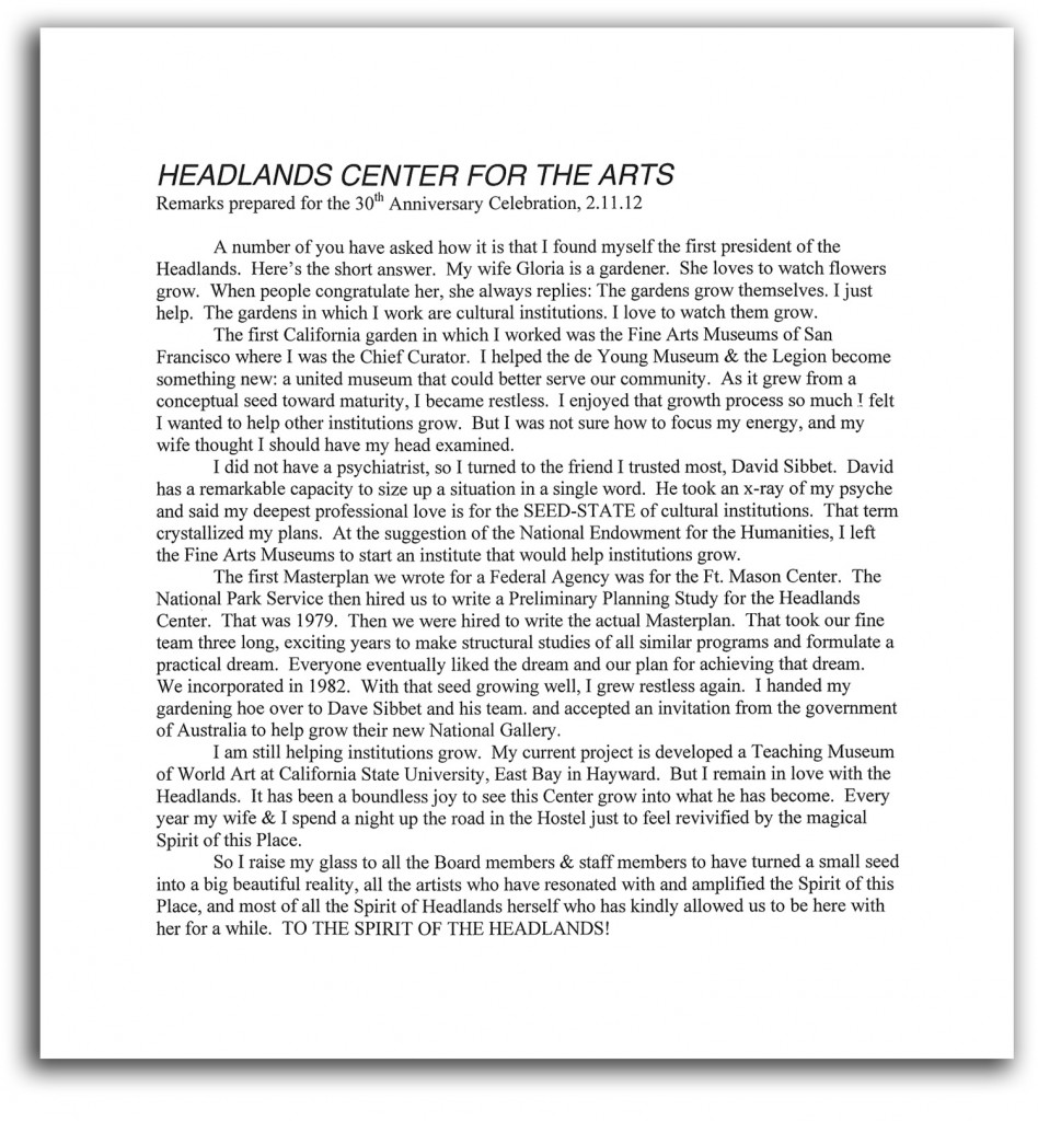 muse-headands_comments Remarks made at the 30th Anniversary of the Headlands project.