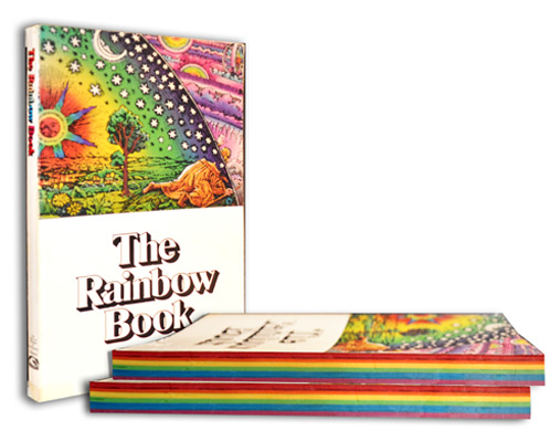 rainbow_book-display Image of Rainbow Book copies, showing rainbow colors of leaves on sides.