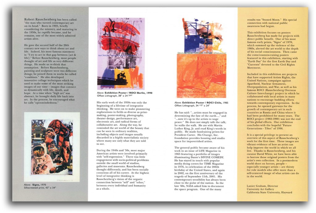 rauschenberg-p1 Image of brochure interior for Rauschenberg show.