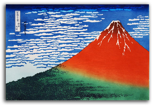 red_fuji Image of Japanese print, 'Red Fuji.'