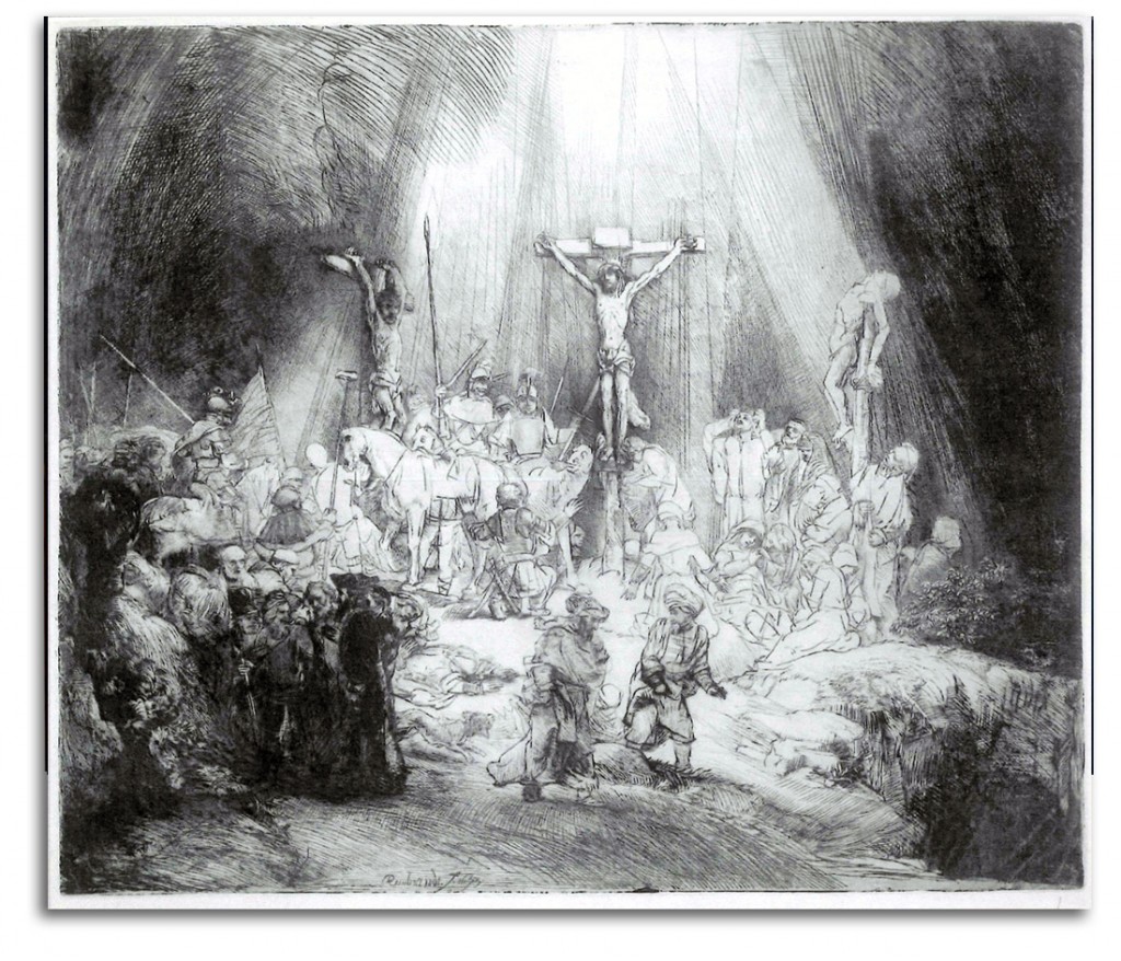 rembrandt-three_crosses Image of Rembrandt etching, 'Three Crosses.'