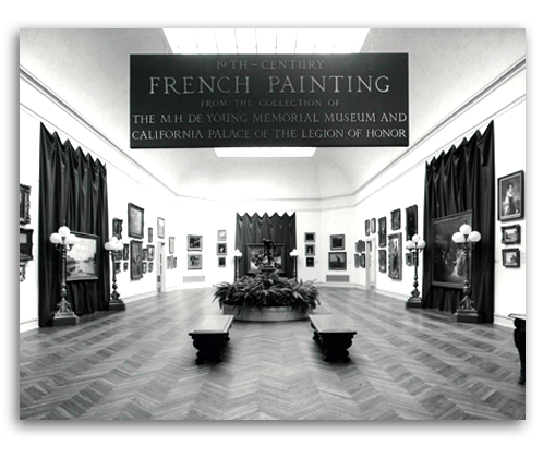 sac-im-guimard-fr-simon-4 Image of French Painting installation at the SF Palace of the Legion of Honor, 1972.
