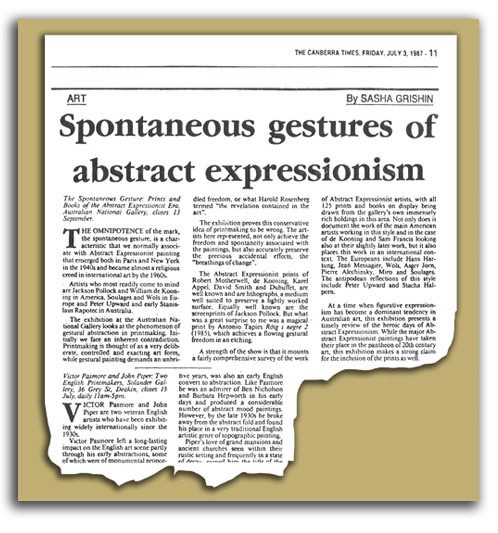 spontaneous_gesture-canberra Image of newspaper review from Canberra Times.
