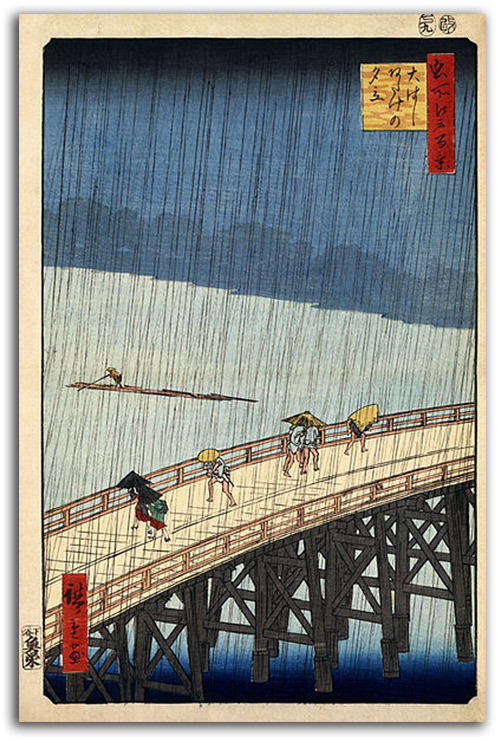 sudden_shower Image of Japanese print, 'Suddemn Showers.'