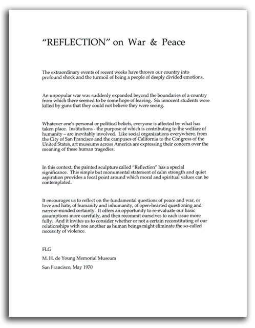 war-peace-reflection Image of text entitled 'Reflection' given below.