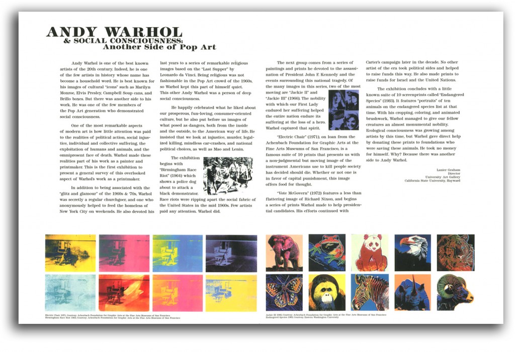 warhol-2pp_spread Image of Andy Warhol Exhibit brochure, interior.