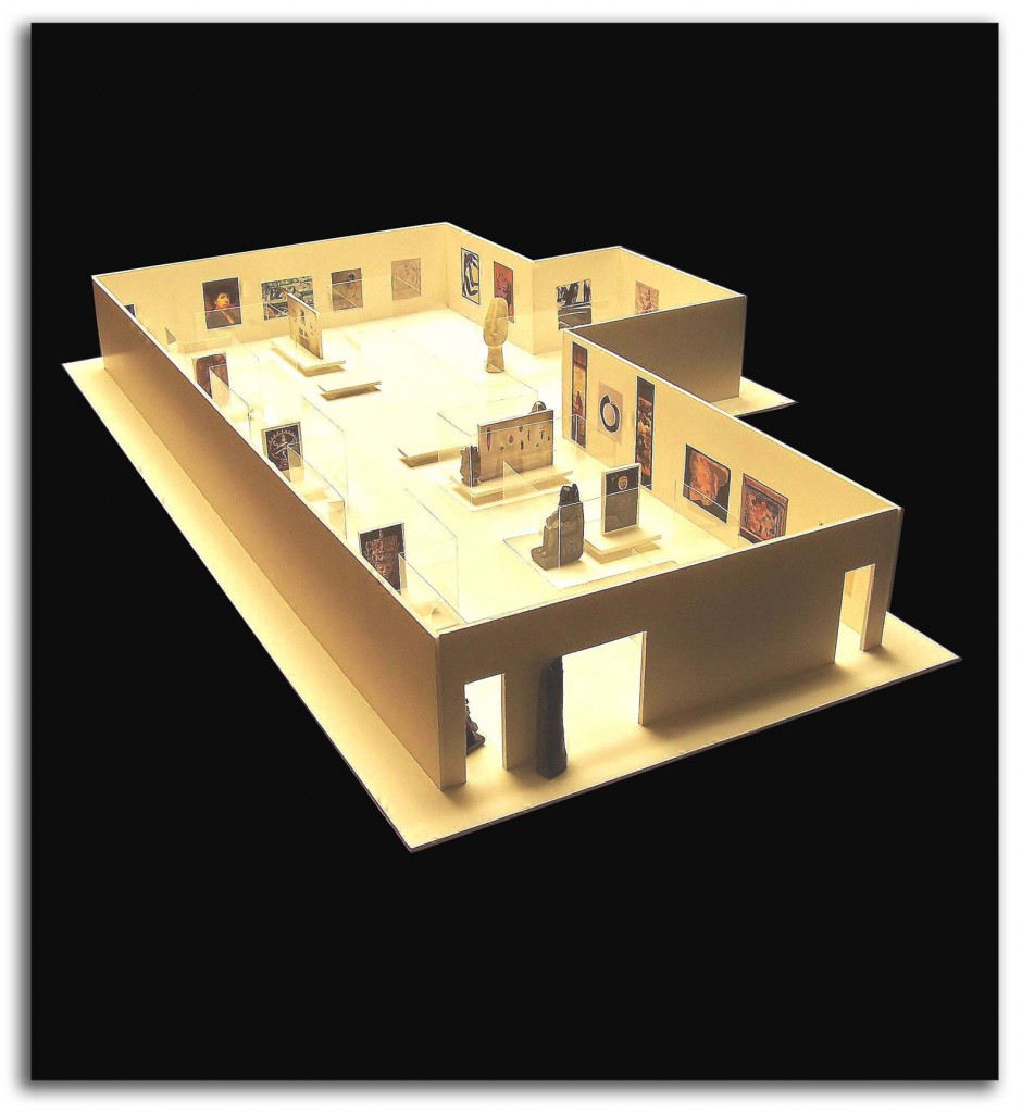 whlc-model3-1500px Architectural model for proposed World History Learning Center.