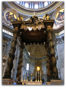 baldacchino-st_peters Image of Papal Altar and Baldacchino.