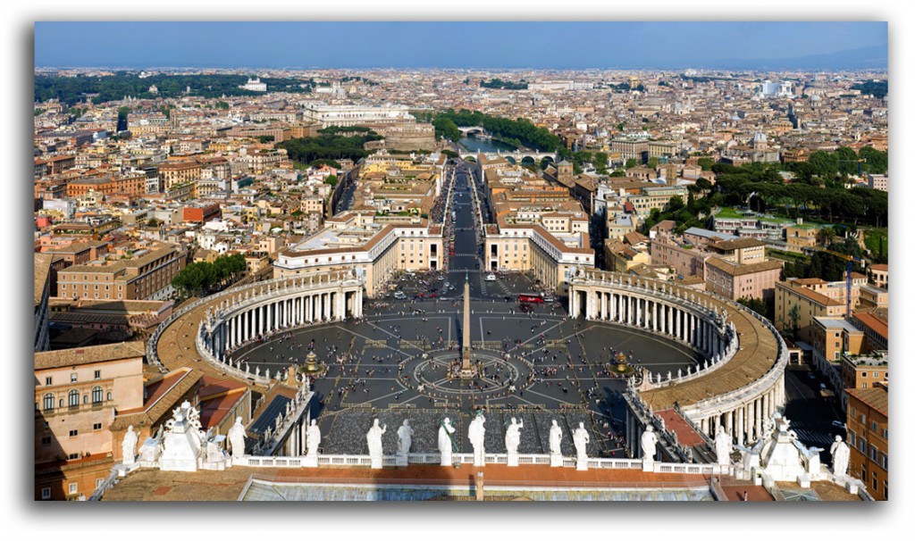 bernini-st_peters Image of St. Peter's Square, designed by Bernini.