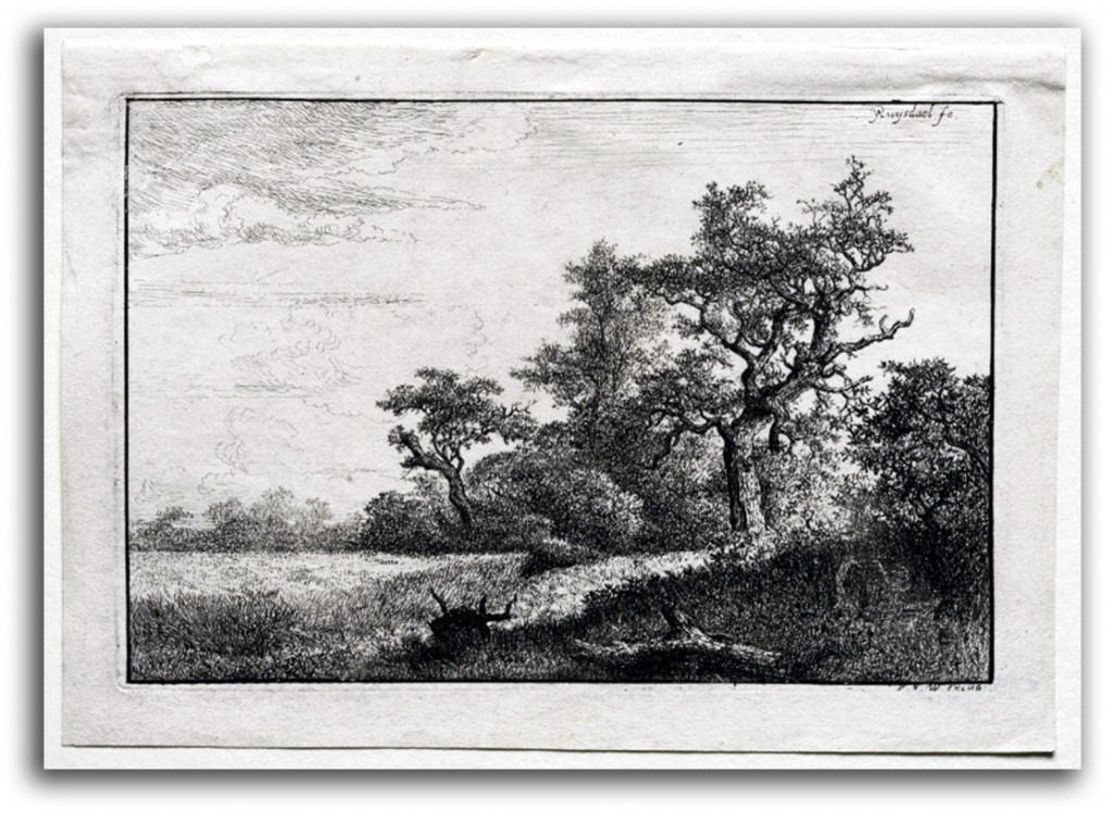ruisdael-wheatfield Image of engraving (after) Ruisdael.